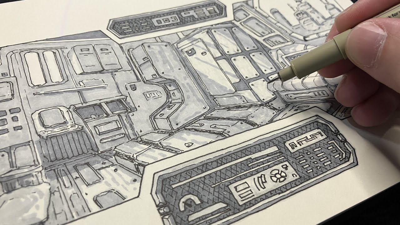 Sketchbook Ink Drawing Vlog | Blade Runner - YouTube