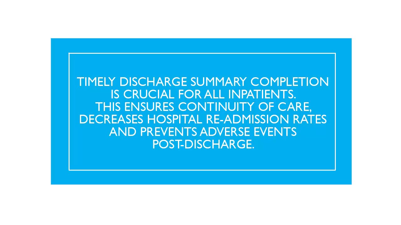 Discharge Summary Application: Introduction for Prescribers