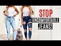 HOW TO DIY UNCOMFORTABLE JEANS! / CLOTHES HACKS
