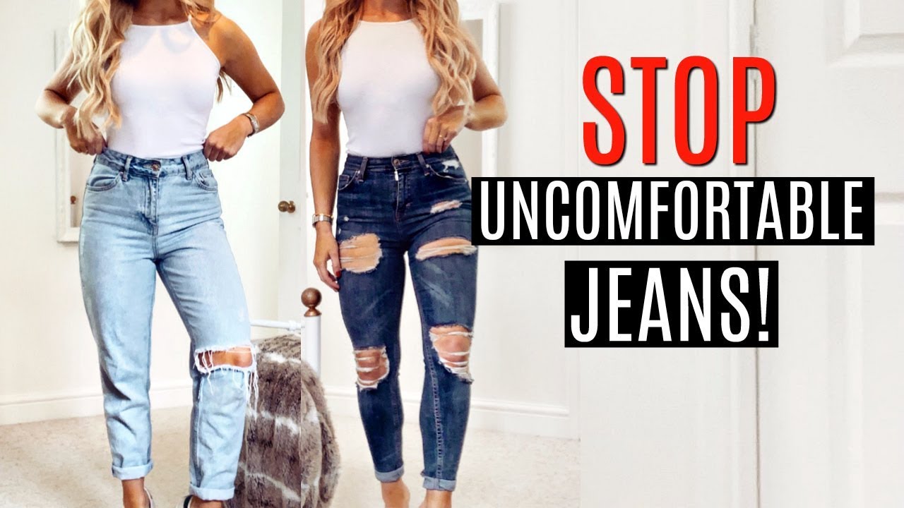 HOW TO DIY UNCOMFORTABLE JEANS! / CLOTHES HACKS - YouTube