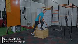 How to do a Single Arm Dumbbell Suitcase Cross Over Box Step Up