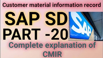 SAP SD Module Part-20//CMIR//Customer Material Information Record//SAP SD Tutorials in Hindi