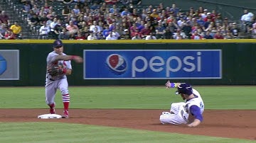 STL@ARI: Peralta fields, starts the 6-4-3 double play