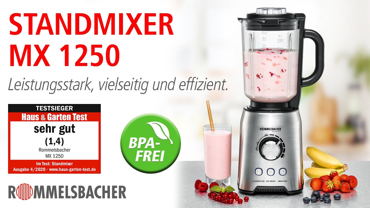 ROMMELSBACHER Edelstahl Standmixer 🍹 Leistungsstark, vielseitig und