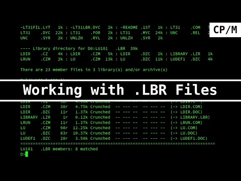 Working with .LBR files on CP/M
