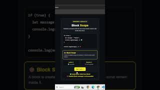 JavaScript Block Scope 📦 | let & const Explained with Example