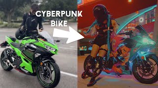 MY NEW MONSTER FAIRINGS CYBERPUNK MOTORCYCLE | Kawasaki Ninja 400