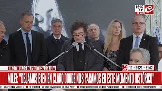 Milei habló de la guerra en Medio Oriente: "Dejamos en claro donde nos paramos"