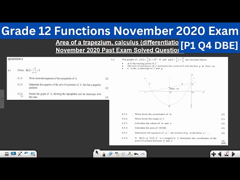 Grade 12 Functions: Hyperbola, parabola graphs...November 2020 Past Exam Solved Questions [Q4 DBE]