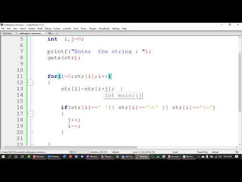 Compiler Design  Lab 3 || Removing Whitespaces from string || 181-15-11134