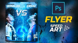 Speed Art: Football Flyer Design - Ronaldo VS Messi(photoshop 2020) screenshot 4