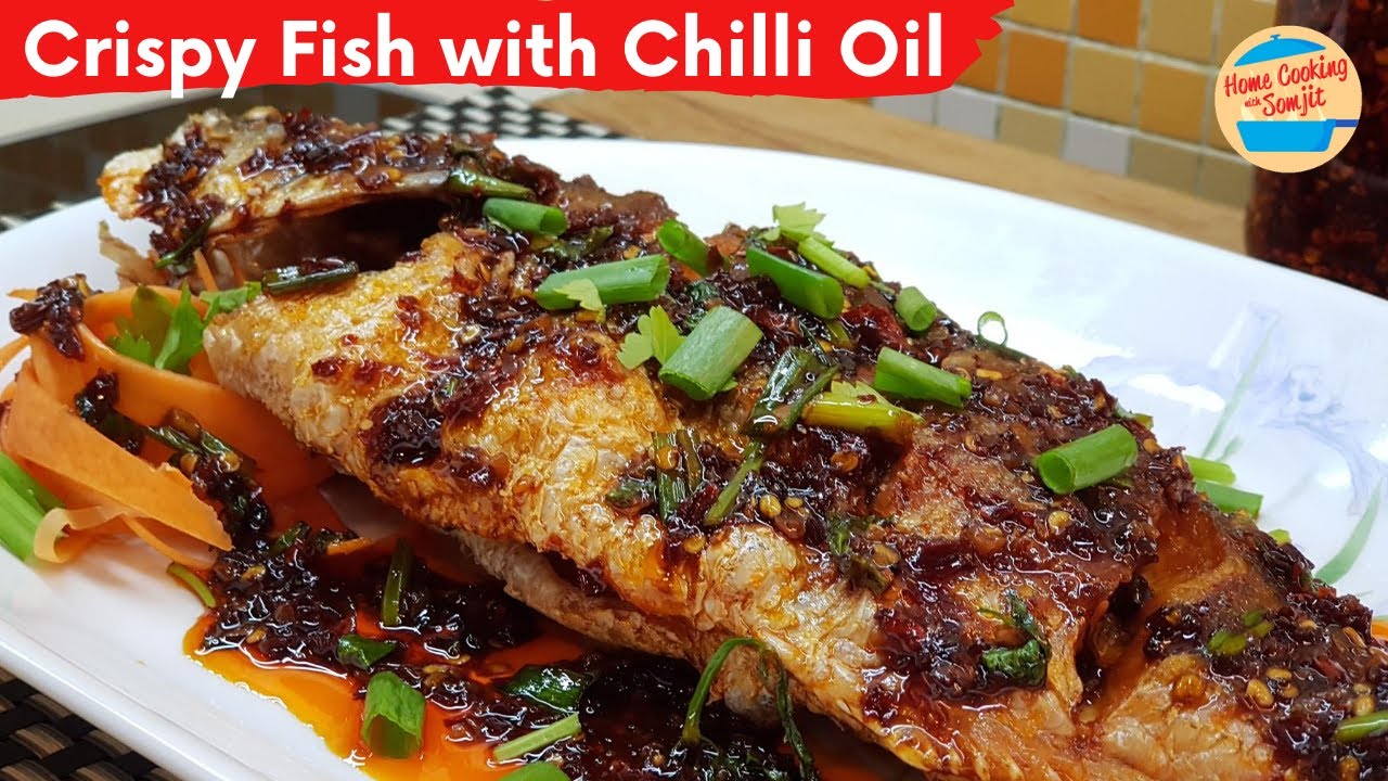 Deep Fried Siakap Fish Barramundi In Chilli Garlic Oil Recipe Youtube