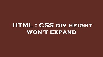 HTML : CSS div height won