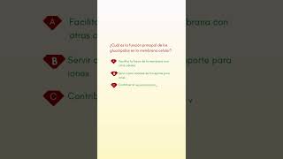 ¿Cuál es la función principal de los glucolípidos en la membrana celular #guíadeexamenmédico