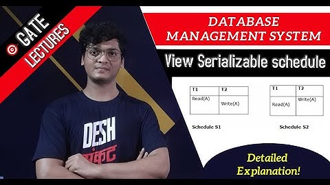 View Serializable Schedule | Database management system | Gate lectures