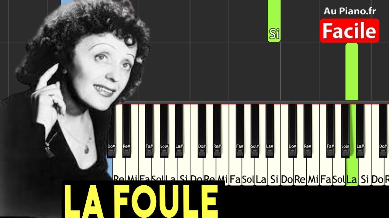 Edith Piaf - La foule - Piano Tutorial - YouTube