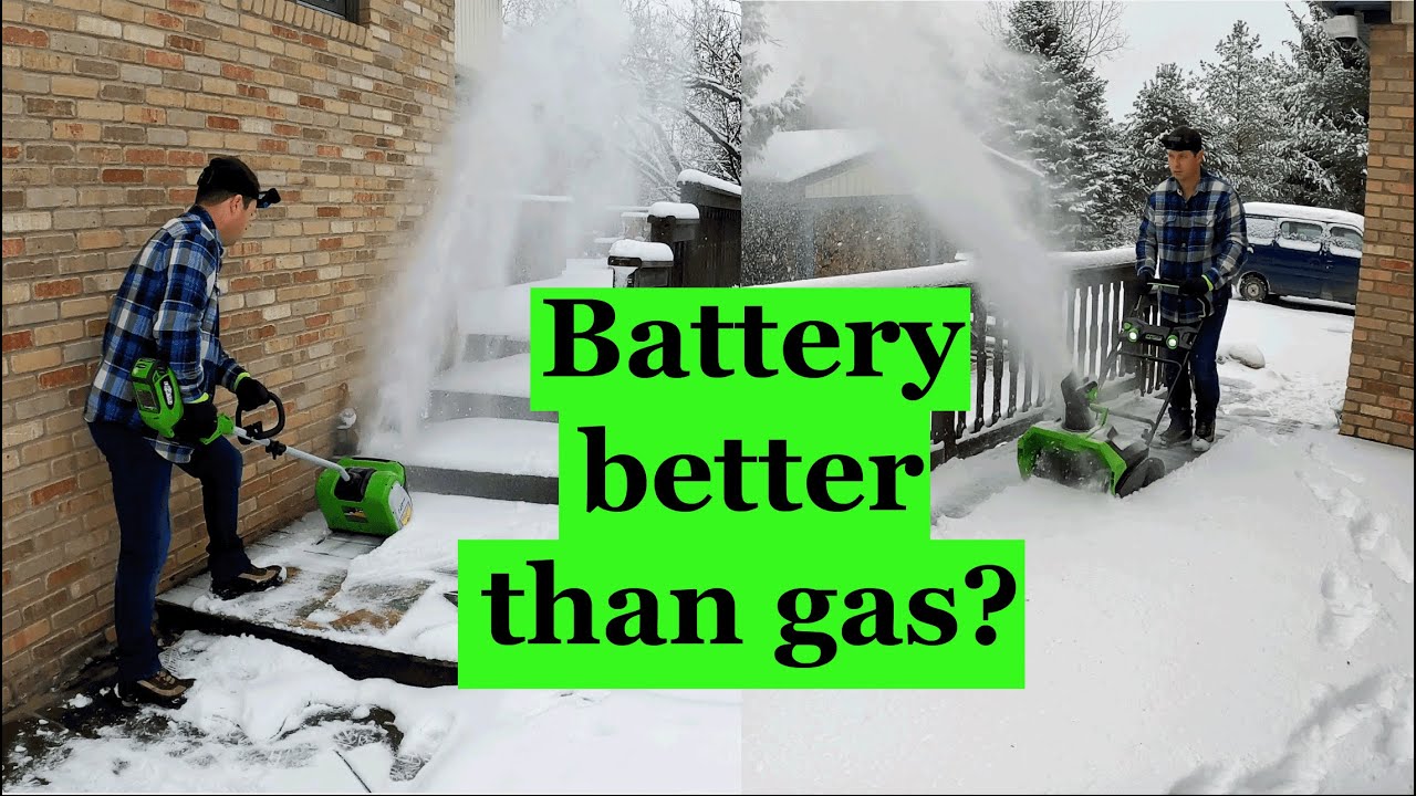 Battery Powered Snow Shovel vs Snow Blower Greenworks 40v GMax Review and Test YouTube