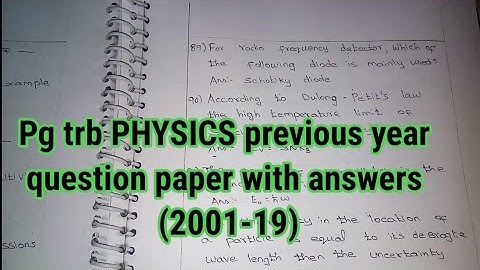 Pg trb physics previous year question papers