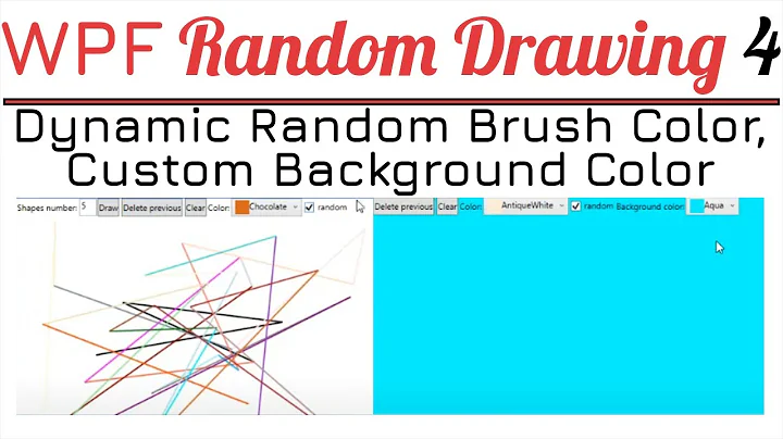 4. Dynamic Random Brush Color, Custom Background Color | Random Drawing WPF C#
