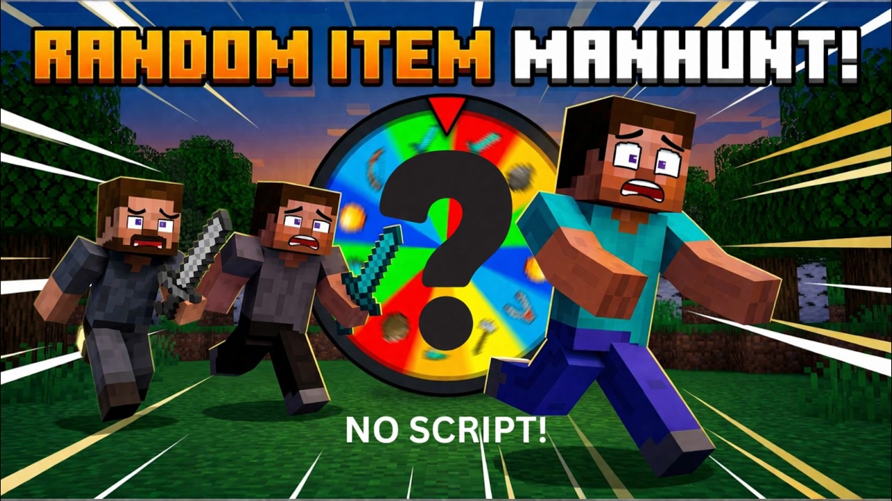Minecraft Random Item Speedrun v 2 Hunters (but its not scripted) - YouTube