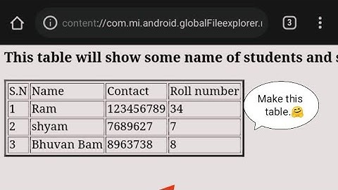 How To Make Simple Table In Html On Android Mobile | Html mei table kaise banaye..