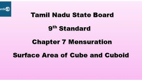 Tn 9th Maths Chapter 7 Mensuration Introduction to Surface Area of Cube and Cuboid #9thmaths 