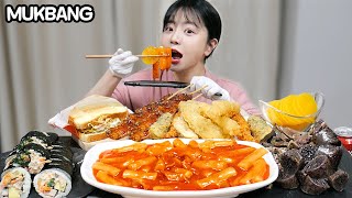 Tteokbokki with Korean street toast, Sunae | KOREAN MUKBANG EATING SHOW