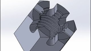 Anti-Vibration Mount (Castle nut) tutorial on SolidWorks pt5. #solidworkstutorial #cad #solidworks 
