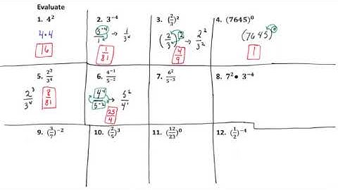 Algebra 1: Unit 7 Section 1 (part 3) - Zero Exponents & Negative Exponents