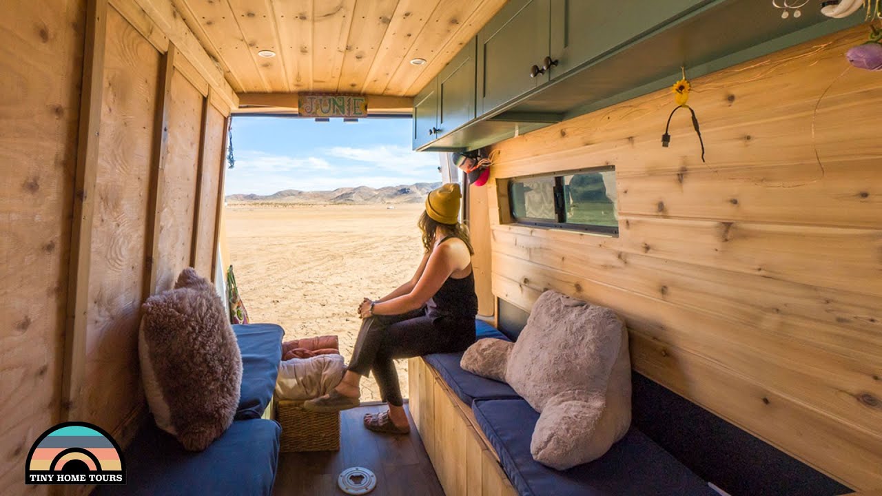 Solo Female Vanlife Murphy Bed, Seating & Hanging Closet