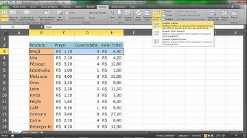 Aplicando zoom na seleção e travando células do cabeçalho de tabelas - Excel 2010