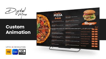 Custom Animation | Horizontal Screen | Digital Menu | Digital Signage | Digital Menu Board