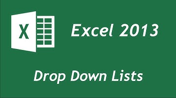 Excel 2013 - Drop Down Lists Tutorial