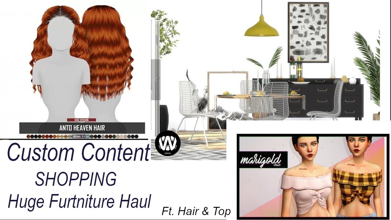 Huge Cc Shopping Haul Furniture Hair Etc Sims 4 Youtube