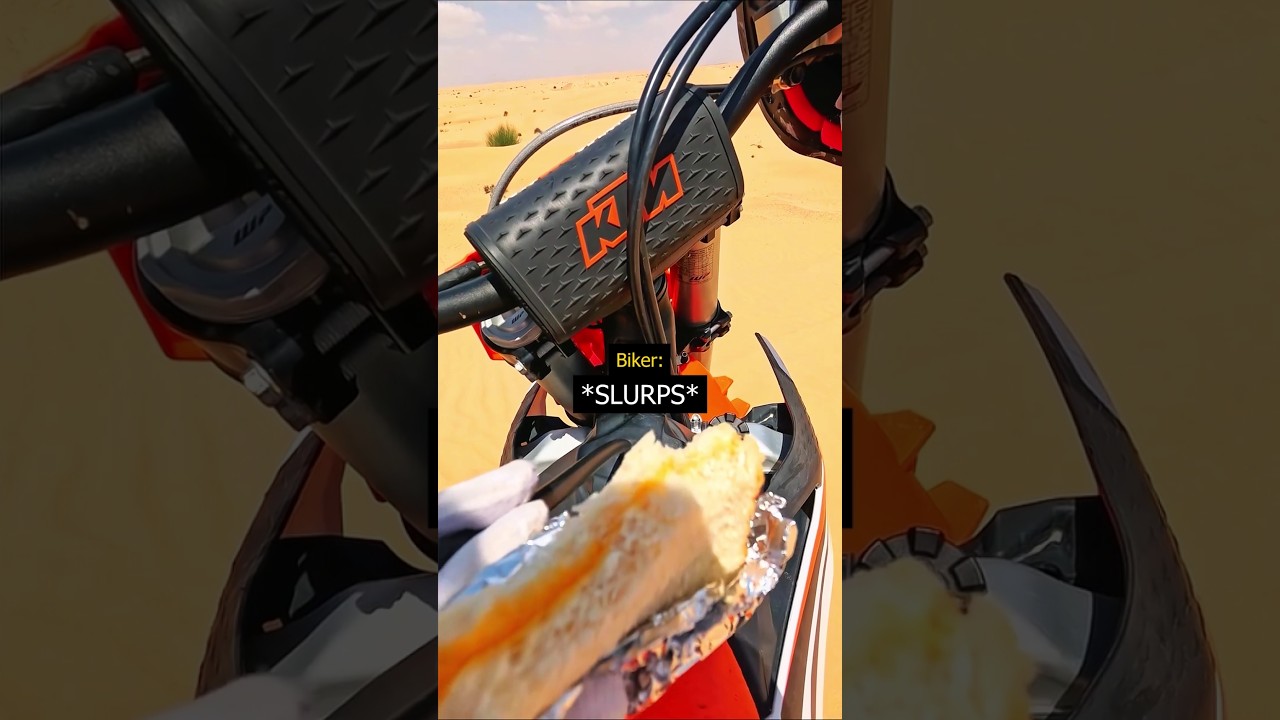Biker In Desert 😱 Credit @motozone_dubai