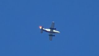 Cape Air Cessna 402C (9K212, N247GS) flying over my house from ISP Airport to BOS