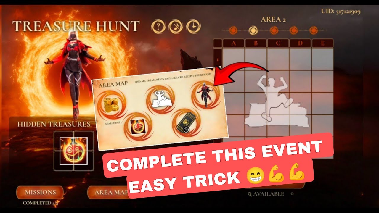 Easy Trick to complete Free fire treasure hunt event quickly 