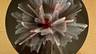 Resin bloom in red black and white