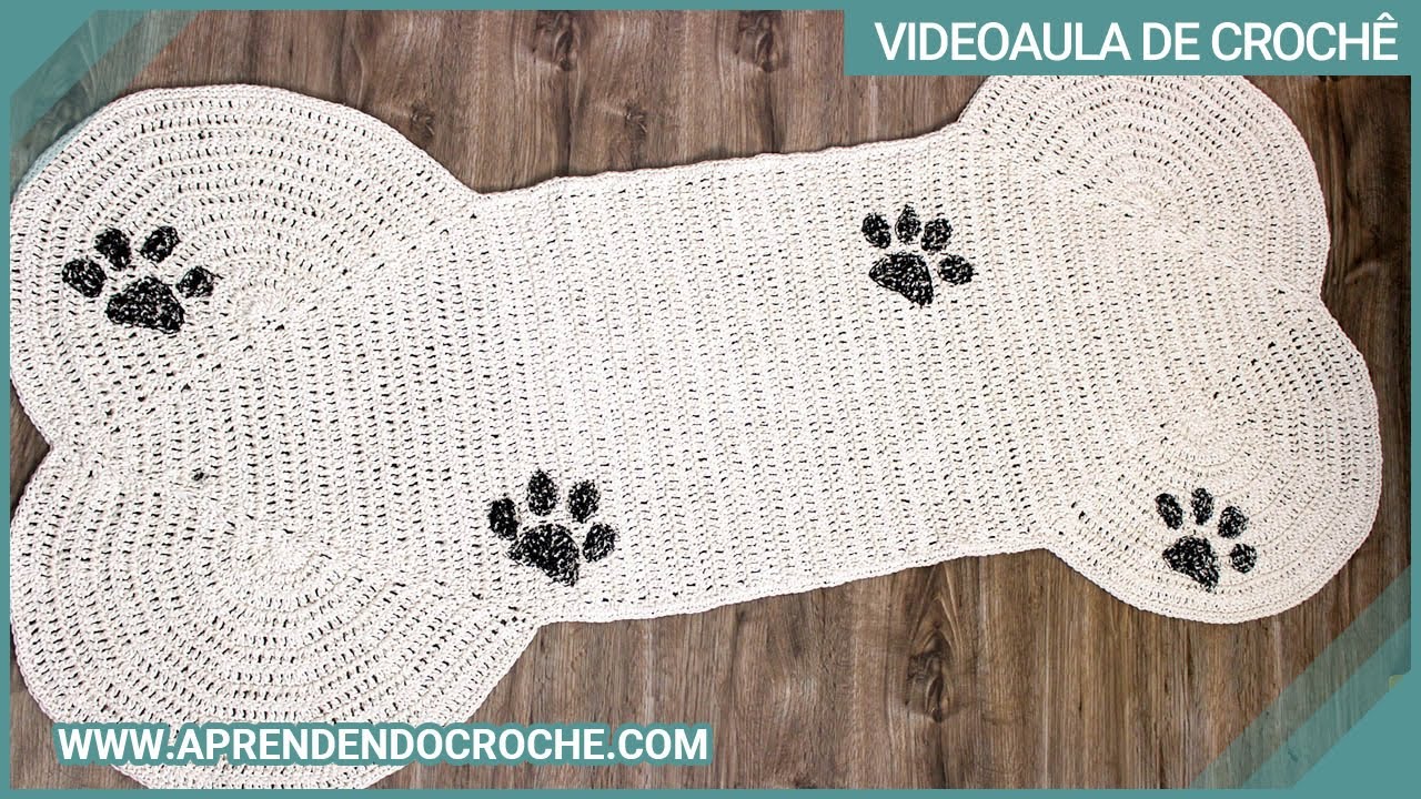 Tapete de Crochê Osso Pet