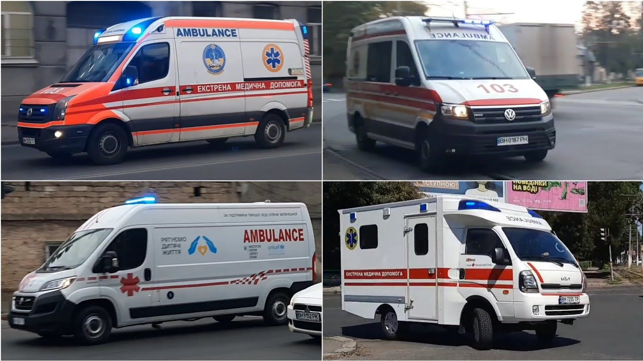 Ukrainian ambulances responding code 2/3 (compilation)
