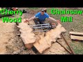 Cherry Tree Slabbin&#39; With Alaska Chainsaw Mill