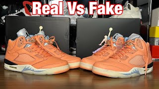 Air Jordan 5 Crimson Bliss/ We The Best Real Vs Fake Review with blacklight and weight comparisons