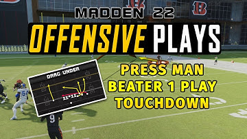 Madden 22 Tips - Press Man Beater - One Play Touchdown - Gun Bunch Quads - Drag Under