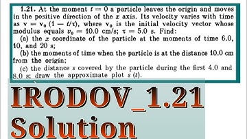 IRODOV_1.21 | KINEMATICS | VIDEO SOLUTION | MOTION IN STRAIGHT LINE | JEE ADVANCE | OLYMPIAD