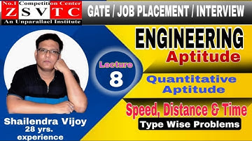 Engineering Aptitude / Speed Distance & Time / Lec-8 / Gate & Job Placement (All Branches ) Exams .