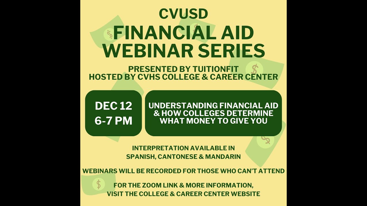 CVUSD Financial Aid Webinar Series 1 YouTube