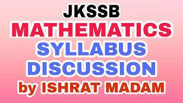 JKSSB  (01) - SYLLABUS DISCUSSION (MATHS)
