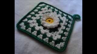 Вязание крючком прихватки для кухни. Часть 2.  Crochet square motif.  Part 2.הוראות סריגה(http://vyazanie-irinushka.blogspot.com http://leather-crochet-lilac.blogspot.com Вязание крючком прихватки для кухни, Урок вязания крючком,Моти..., 2013-11-07T08:26:41.000Z)