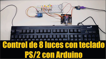 Control de 8 luces con teclado PS/2 con Arduino