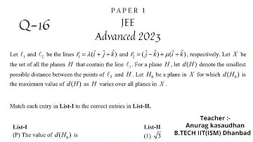 JEE Advanced 2023 Math Paper 1 (Q 16) solution | IIT JEE Maths | #jeeadvanced2023  #projecteducation
